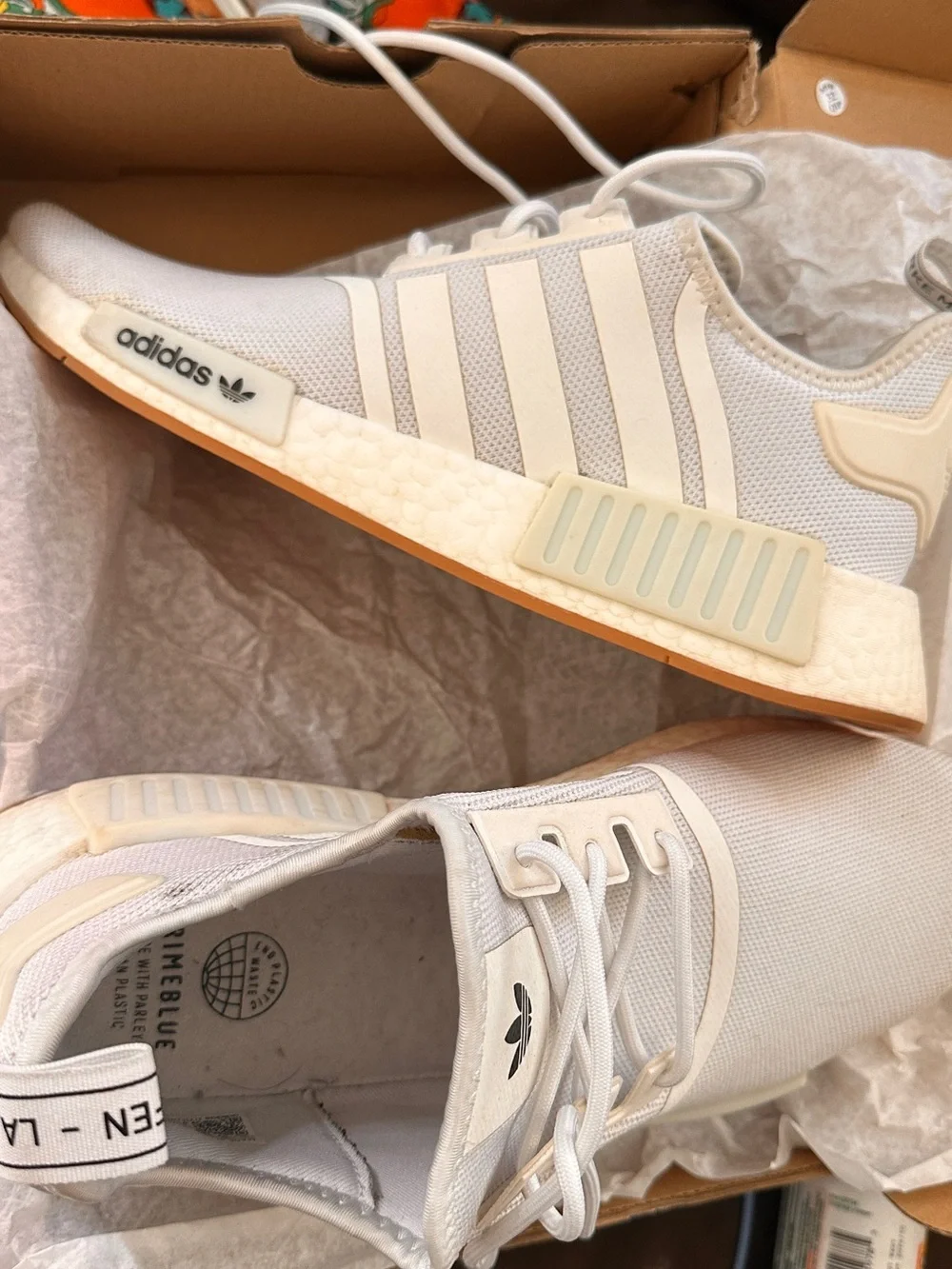 adidas Women’s Cream and Gum NMD_R1 Sneakers